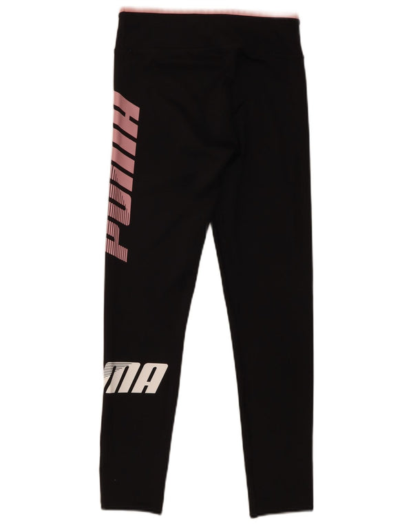 Dziewczęce legginsy z grafiką Puma 11-12 lat, czarny poliester