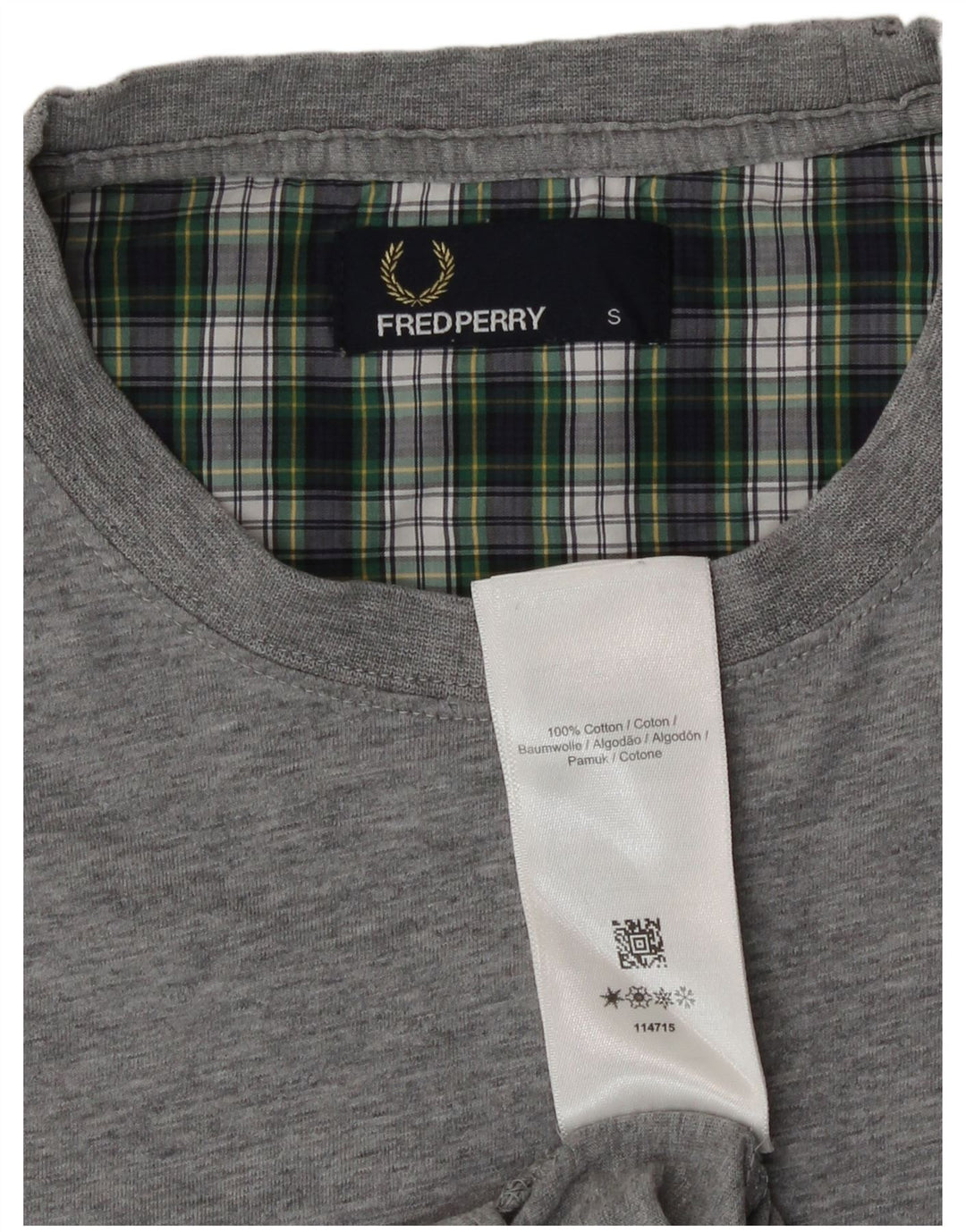T-shirt męski Fred Perry, mały, szary, bawełniany