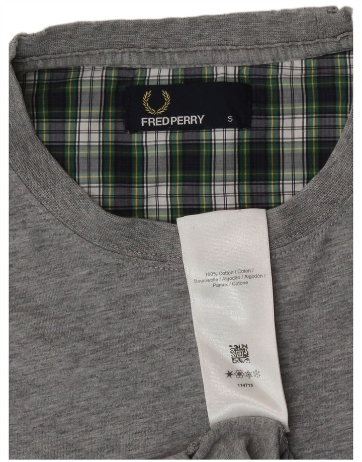 T-shirt męski Fred Perry, mały, szary, bawełniany