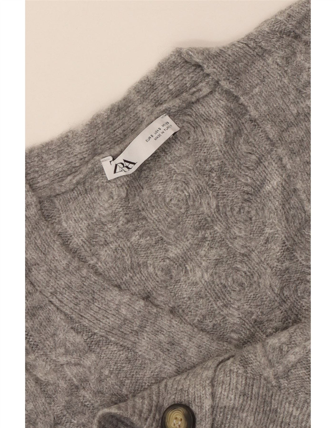 Damski sweter oversize ZARA Crop Cardigan UK 10 Small Grey