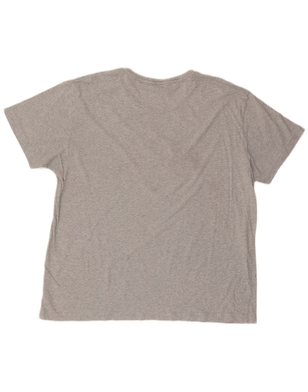 Męski T-shirt z grafiką Gant, top 4XL, szara bawełna w plamki