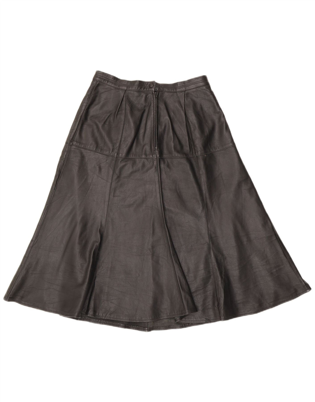 Vintage damska skórzana spódnica W28 średnia czerń