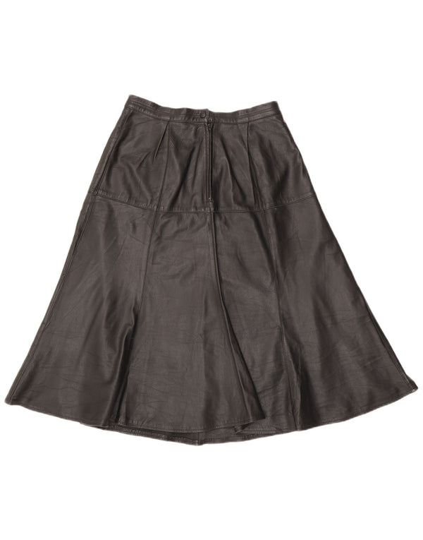 Vintage damska skórzana spódnica W28 średnia czerń