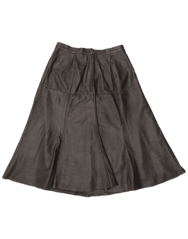 Vintage damska skórzana spódnica W28 średnia czerń
