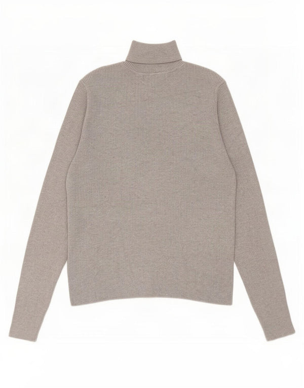 Marks & Spencer Womens Roll Neck Jumper Sweater UK 14 Large Grey Viscose