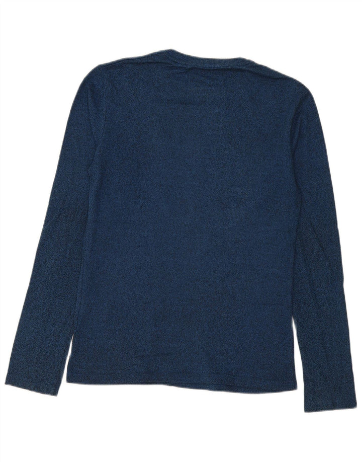 Męski top graficzny Superdry z długim rękawem, mały, niebieski, z bawełny w cętki