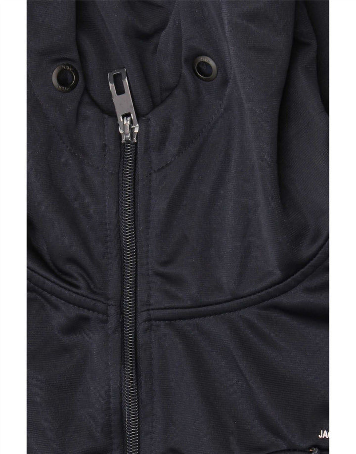 Męski sweter z kapturem i zamkiem Jack & Jones, duży, granatowy, poliester