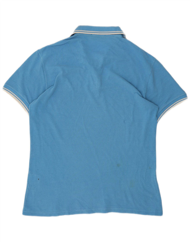 FRED PERRY Mens Slim Fit Polo Shirt Large Blue Cotton