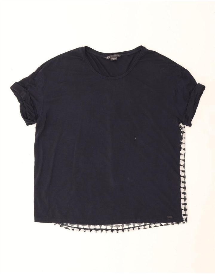 T-shirt damski Armani Exchange Top UK 14 Średni granatowy geometryczny