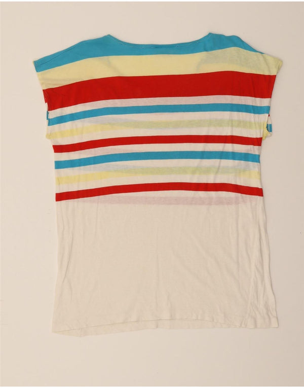 KAPPA Womens T-Shirt Top UK 14 Medium Multicoloured Striped Cotton
