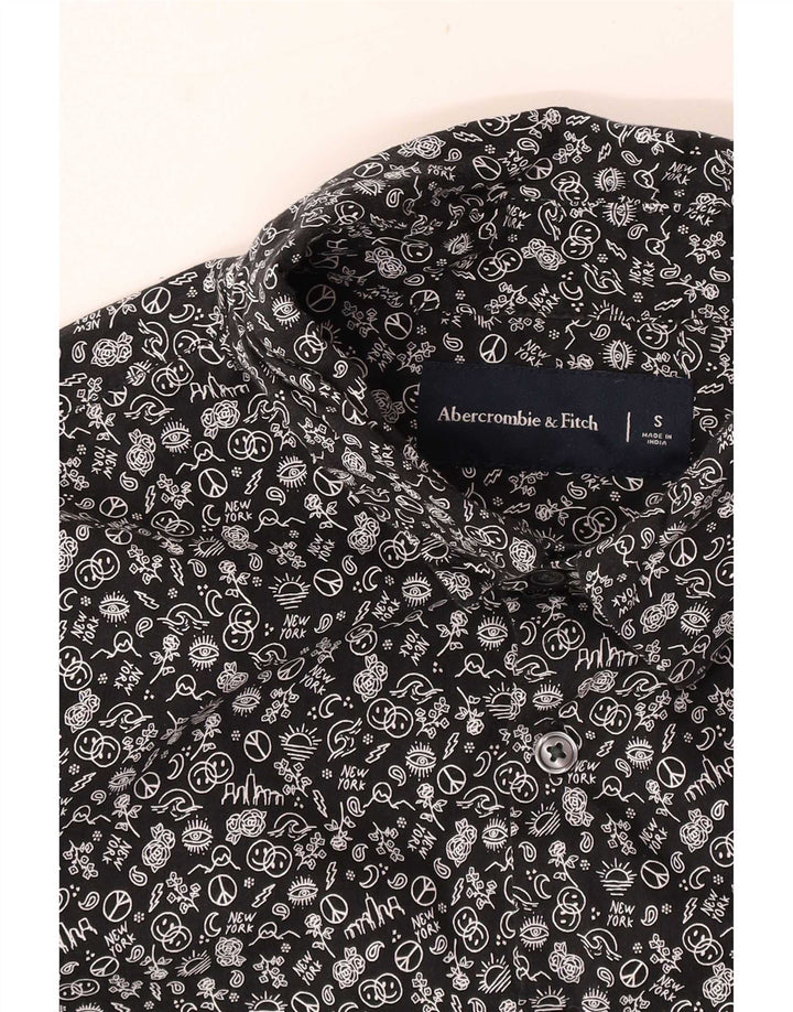 Koszula męska Abercrombie & Fitch w abstrakcyjny wzór, mała czarna