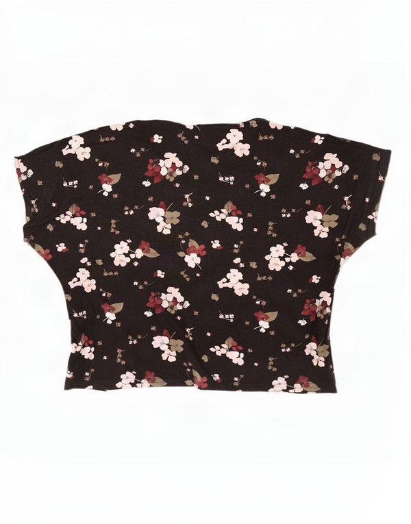Bluzka damska Marks & Spencer UK 20 2XL Czarna, kwiatowa wiskoza