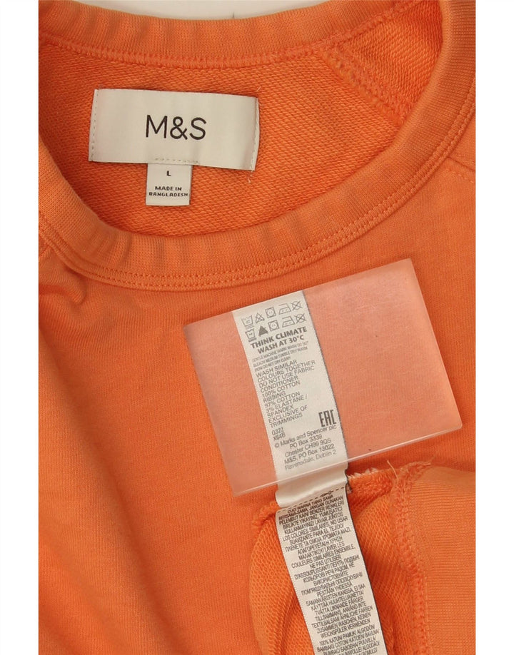 Marks & Spencer Męska bluza dresowa, duża, pomarańczowa, bawełniana