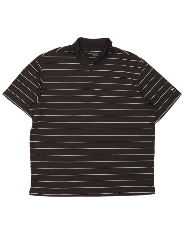 Męska koszulka polo Nike Dri Fit UK 50/52 2XL, poliester w czarne paski
