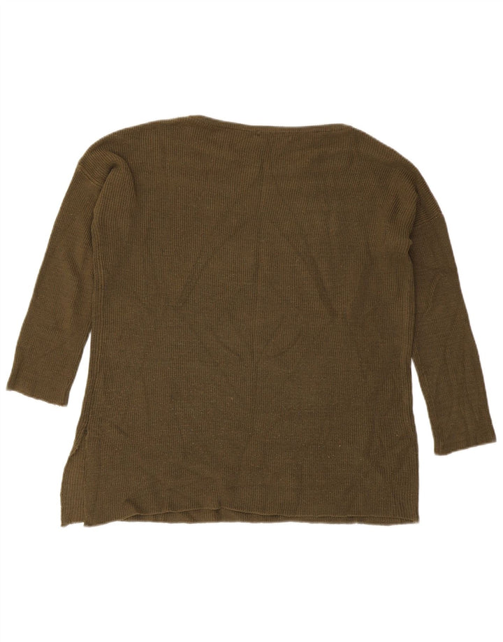 Sweter damski Zara z dekoltem w łódkę, UK 14, średni khaki