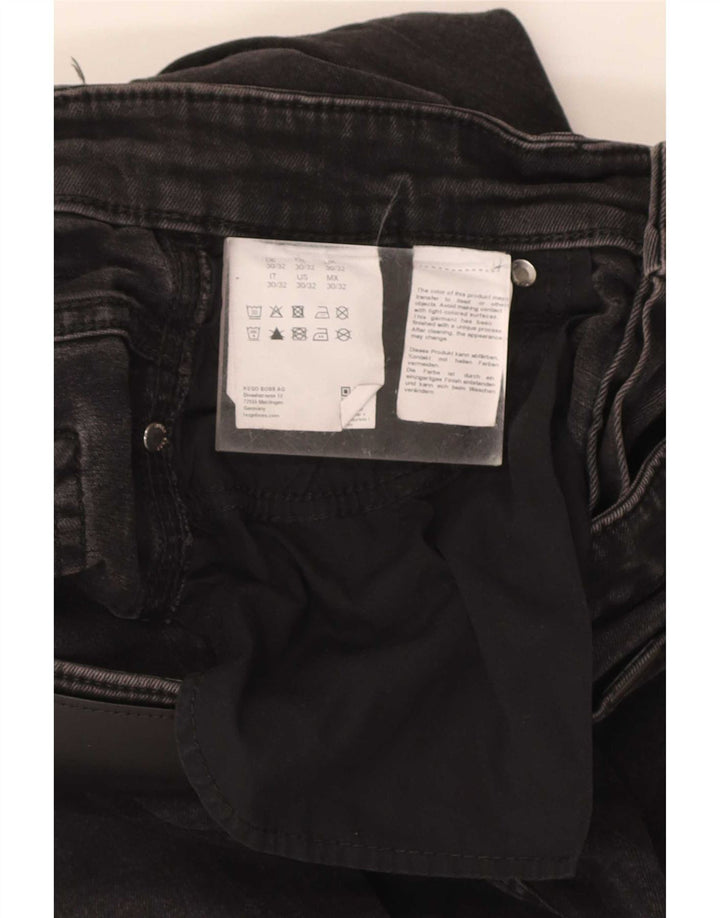 Męskie dżinsy Hugo Boss W30 L31 Czarne bawełniane