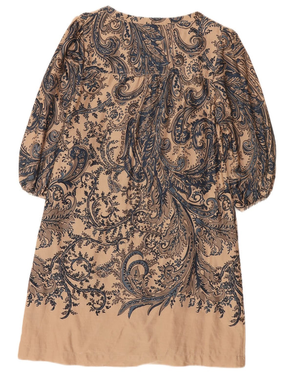Marks & Spencer Damska Sukienka A-Line z autografem UK 12 Średni Beżowy Paisley