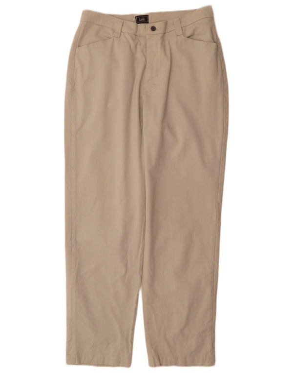 Damskie zwężane spodnie Chino Lee z wysokim stanem US 16 2XL W32 L31 Beżowa bawełna