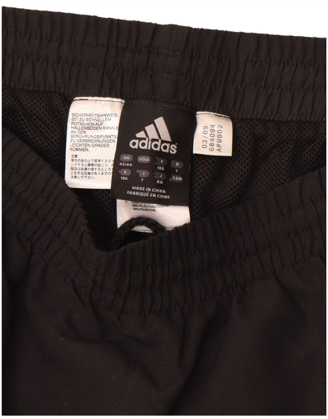 Męskie spodnie dresowe ADIDAS Joggers UK 42/44, duży czarny poliester