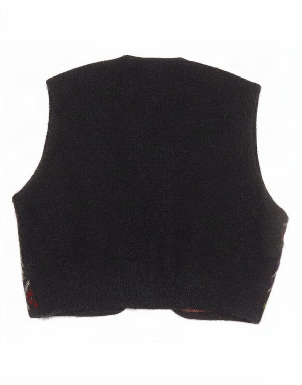 Vintage męska kamizelka o kroju Crop Knit UK 14, duża, wielobarwna tkanina argyle/diament