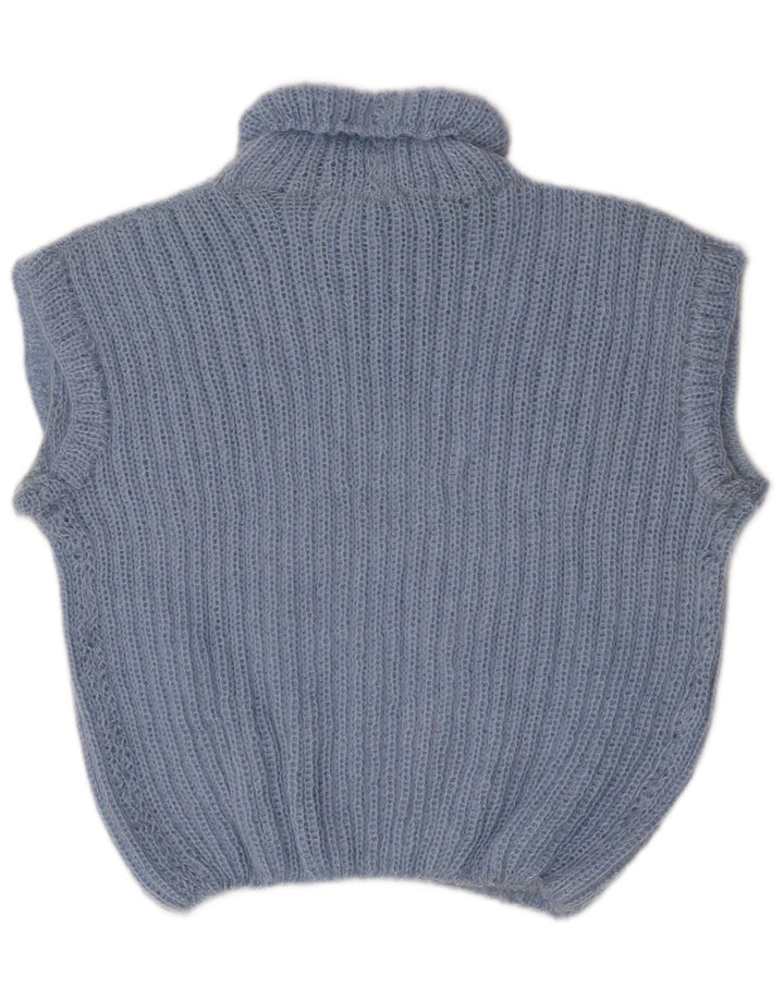 Tank top damski w stylu vintage, kamizelka UK 10, mały niebieski