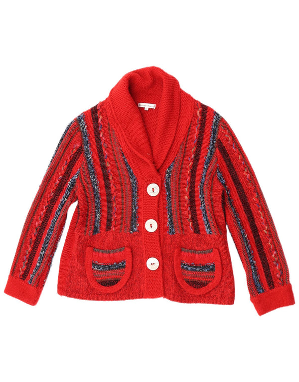 Sweter damski w stylu vintage, UK 18 XL, akryl w czerwone paski