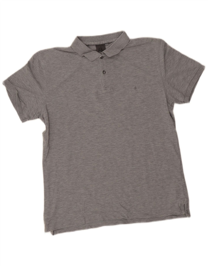 Męska koszulka polo Calvin Klein, średnioszara, bawełniana