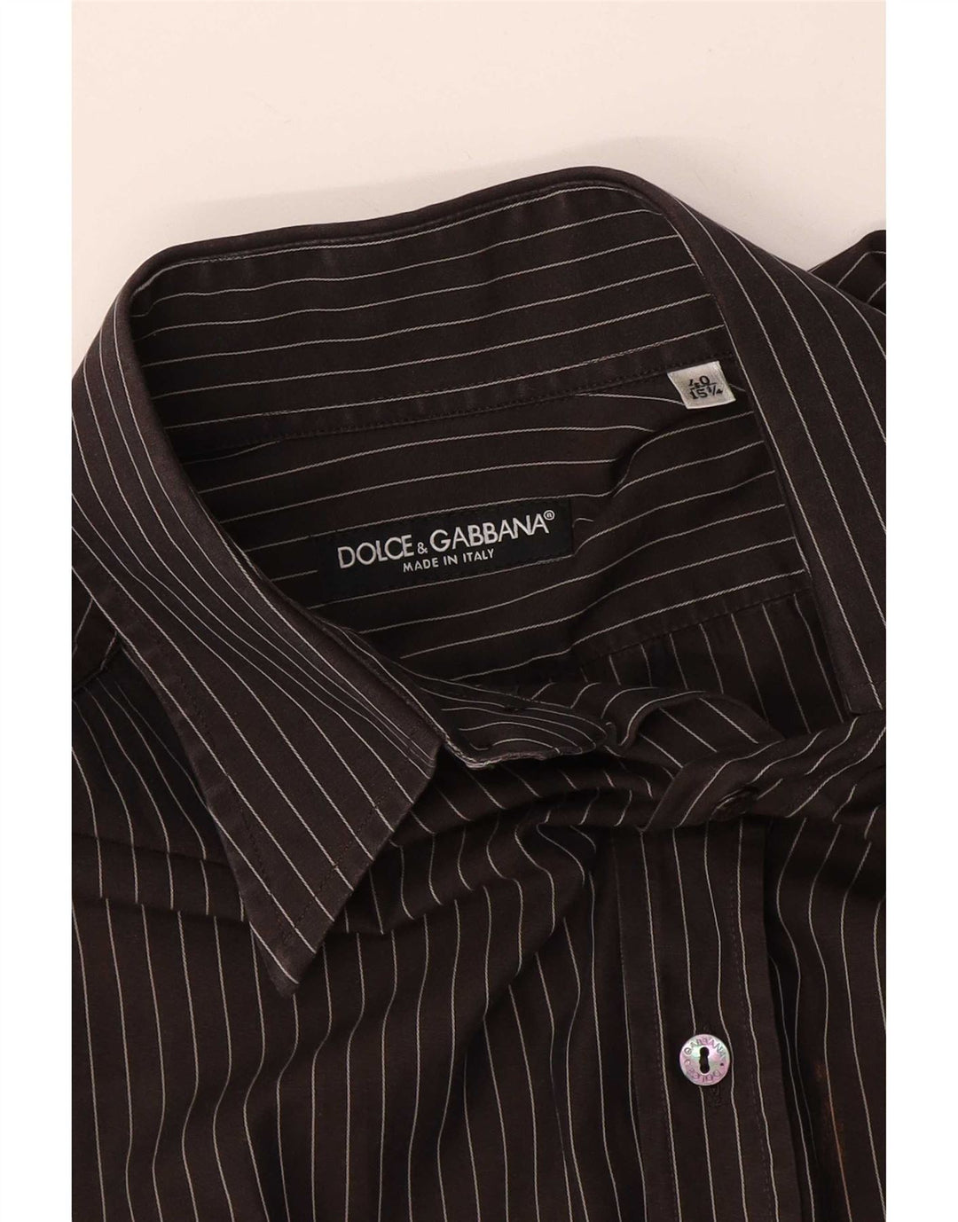Koszula męska Dolce & Gabbana rozmiar 40 15 1/2 w średnie czarne prążki