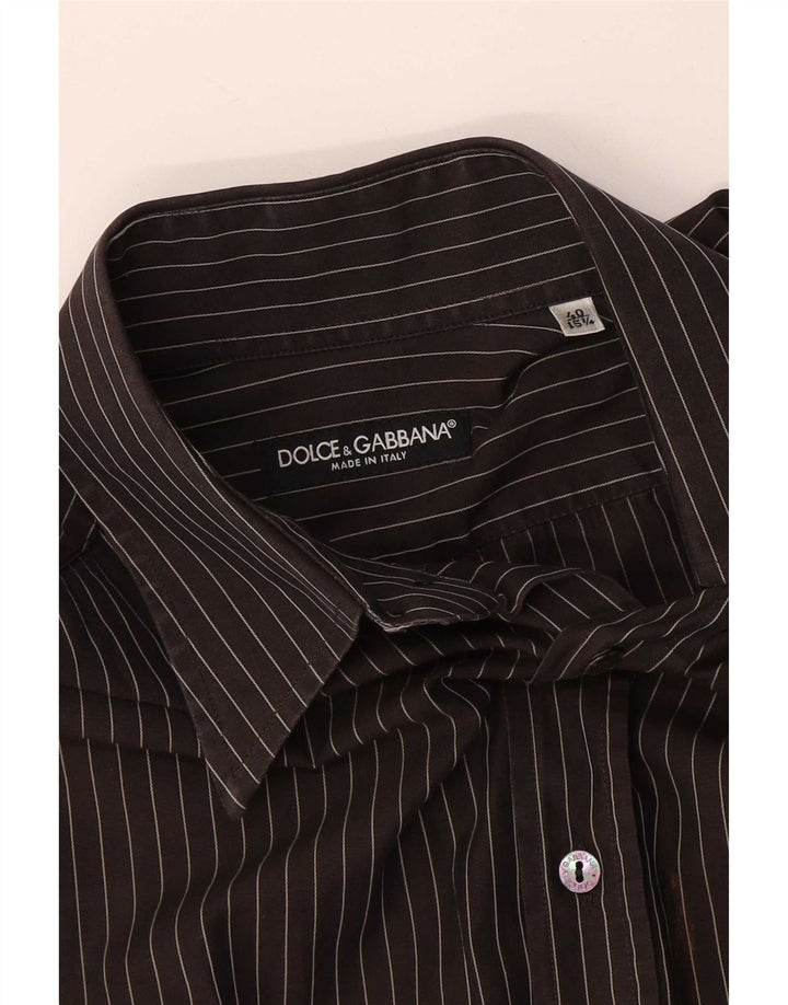 Koszula męska Dolce & Gabbana rozmiar 40 15 1/2 w średnie czarne prążki