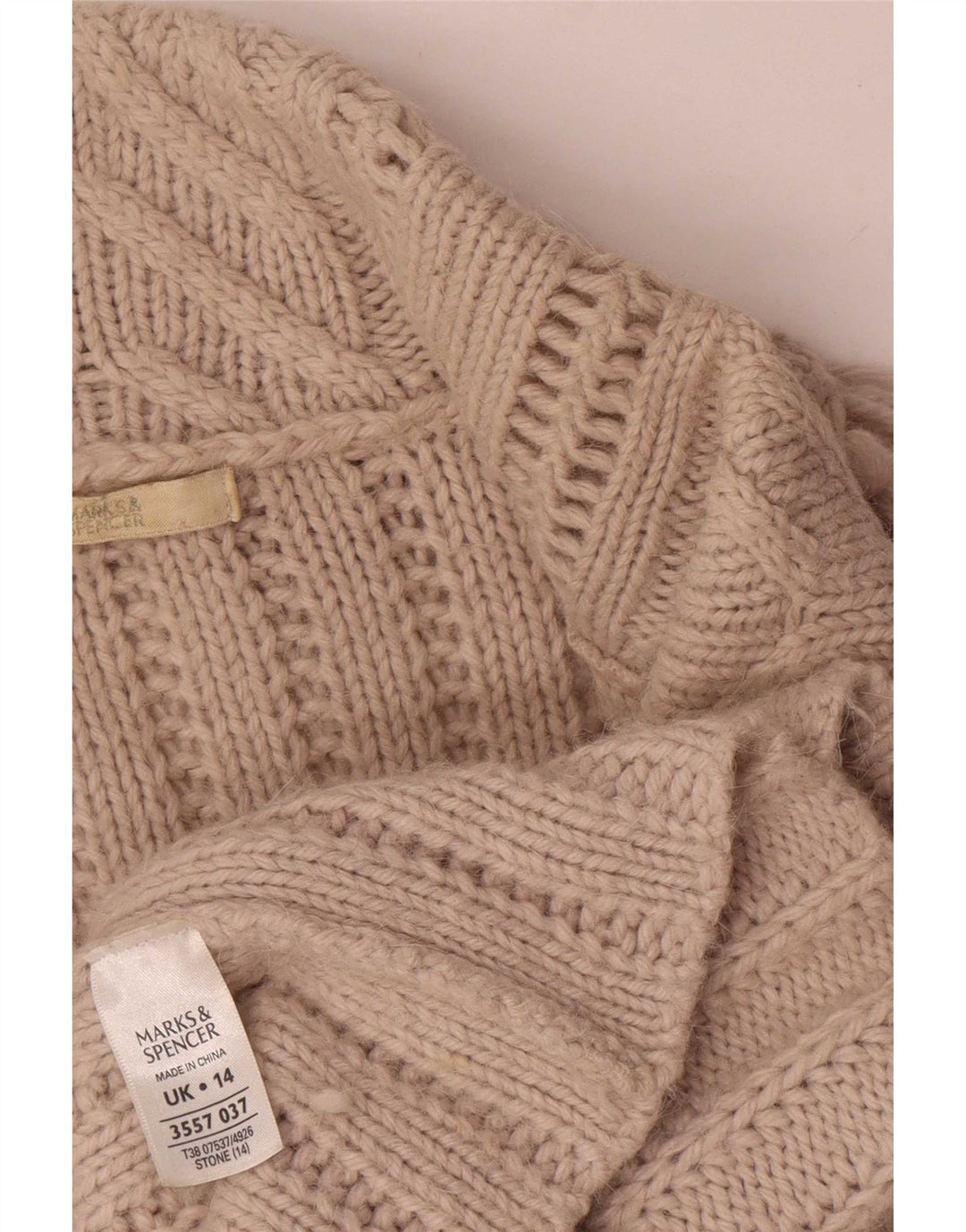 Marks & Spencer Damski sweter rozpinany UK 14, duży, szary, akrylowy