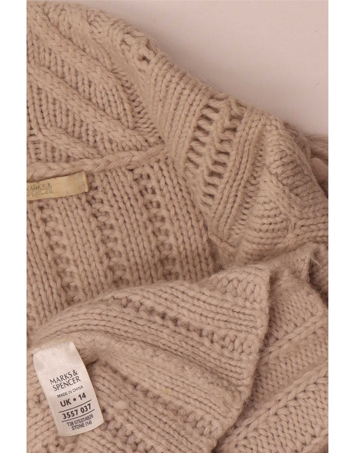 Marks & Spencer Damski sweter rozpinany UK 14, duży, szary, akrylowy