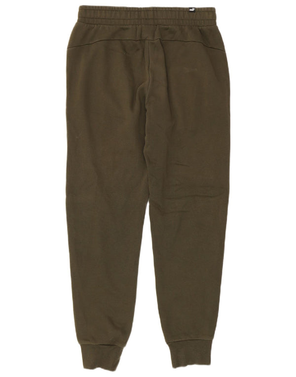 Męskie spodnie dresowe Puma, joggery, małe, bawełniane w kolorze khaki
