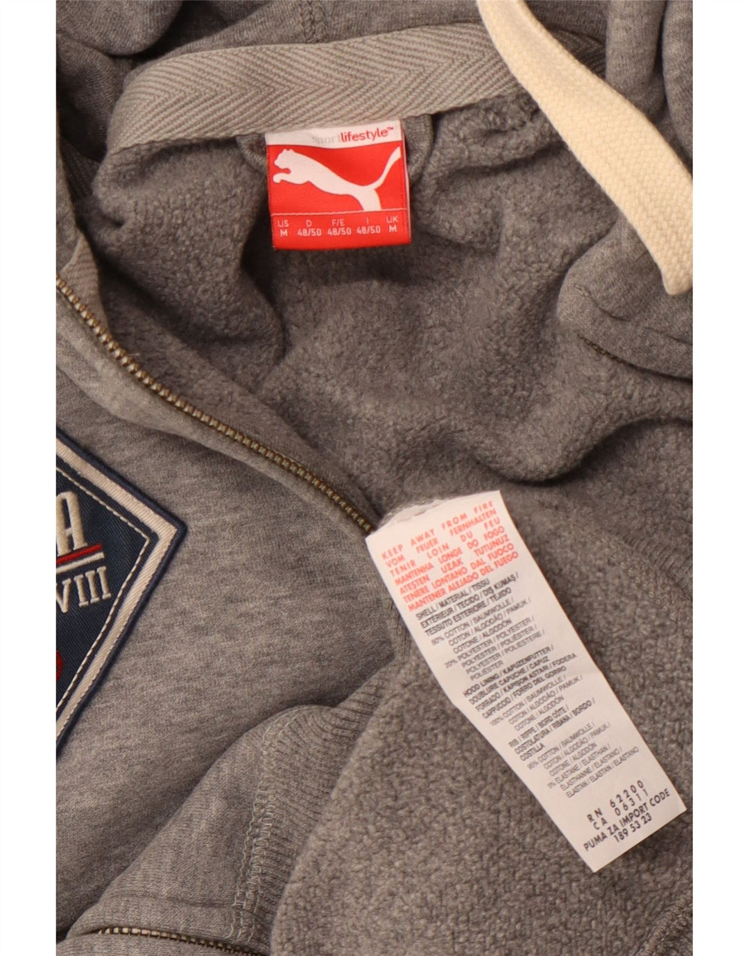 Męski sweter z kapturem i zamkiem PUMA, średnioszary, bawełniany