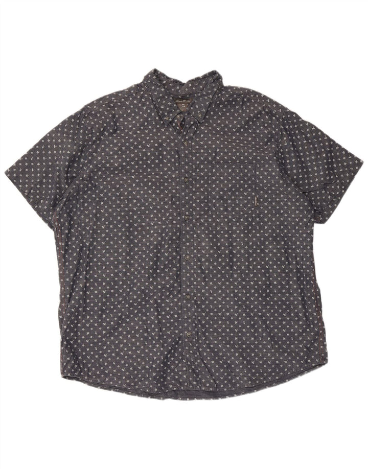 Koszula męska z krótkim rękawem Eddie Bauer 2XL, niebieska, bawełniana w cętki