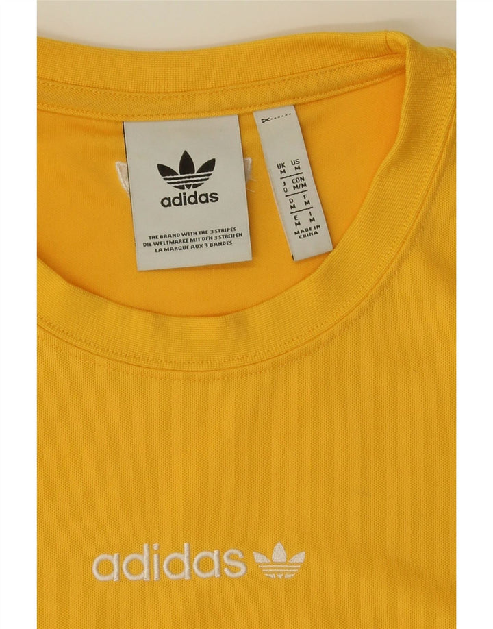 ADIDAS Mens Graphic T-Shirt Top Medium Yellow Colourblock Polyester Vintage Adidas and Second-Hand Adidas from Messina Hembry 