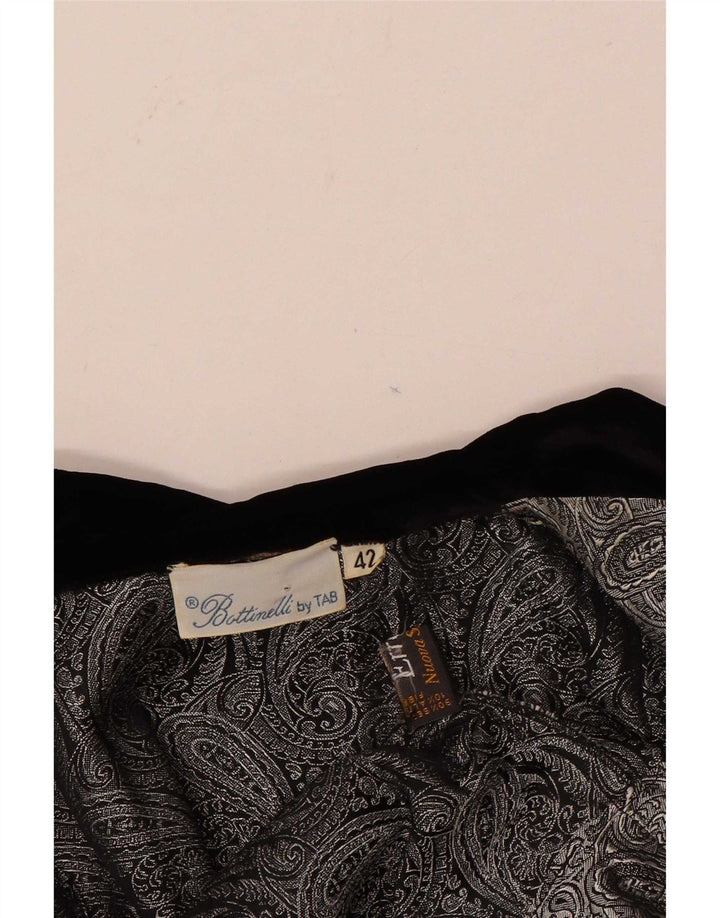 Damski kardigan w stylu vintage IT 42 Średni srebrny jedwab Paisley