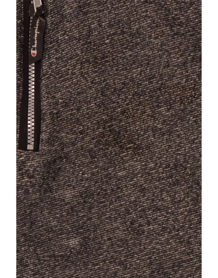 Męska kurtka polarowa z kapturem CHAMPION UK 42 XL Szara, poliestrowa w prążki