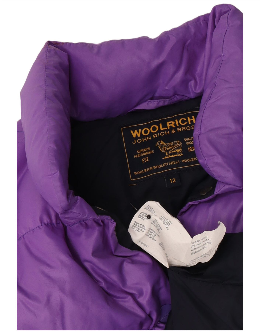 Wyściełana kurtka dziewczęca Woolrich 11-12 lat, fioletowa nylonowa