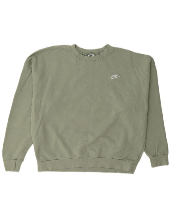 Damski sweter oversize Nike UK 10, mały, zielony, bawełniany