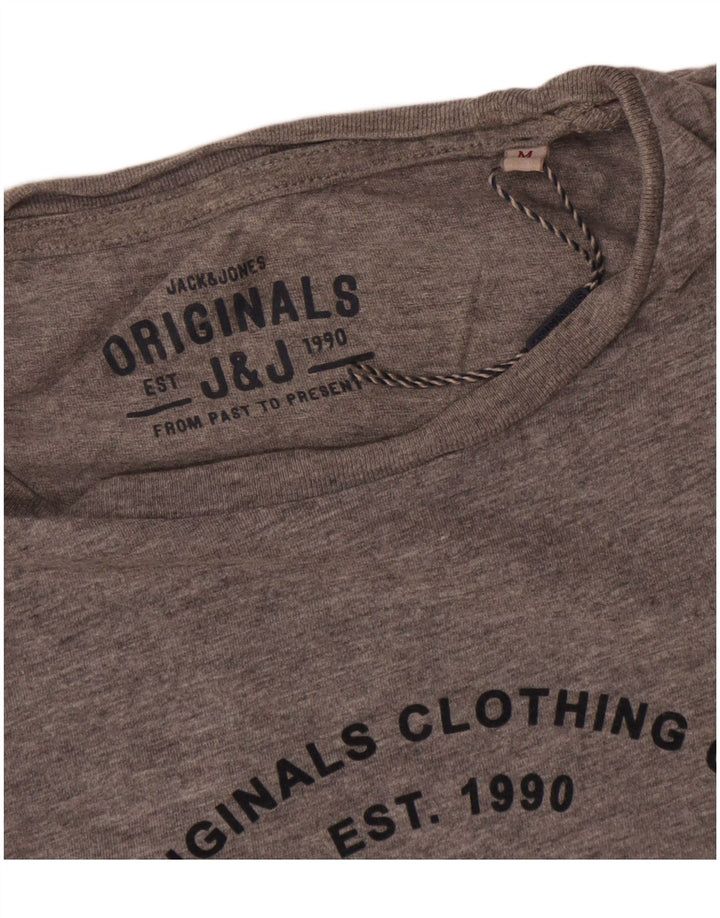 Męski T-shirt z grafiką Jack & Jones, średnioszary, bawełniany