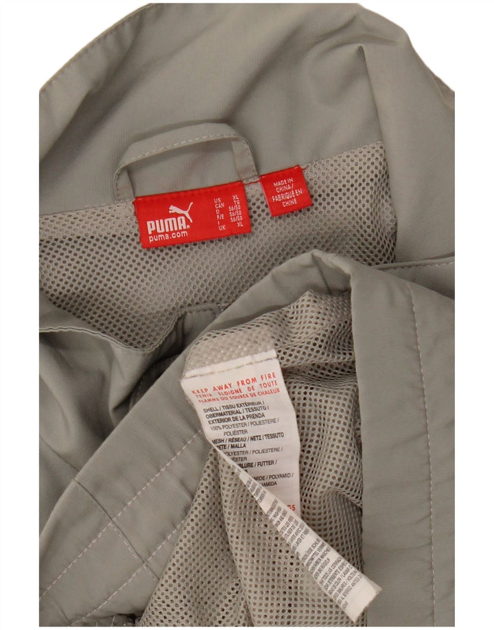 Męska kurtka dresowa PUMA z grafiką XL, szary poliester