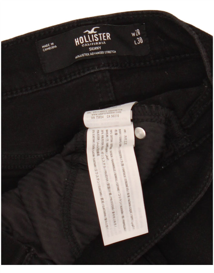 Damskie jeansy skinny HOLLISTER W28 L30, czarne, bawełniane