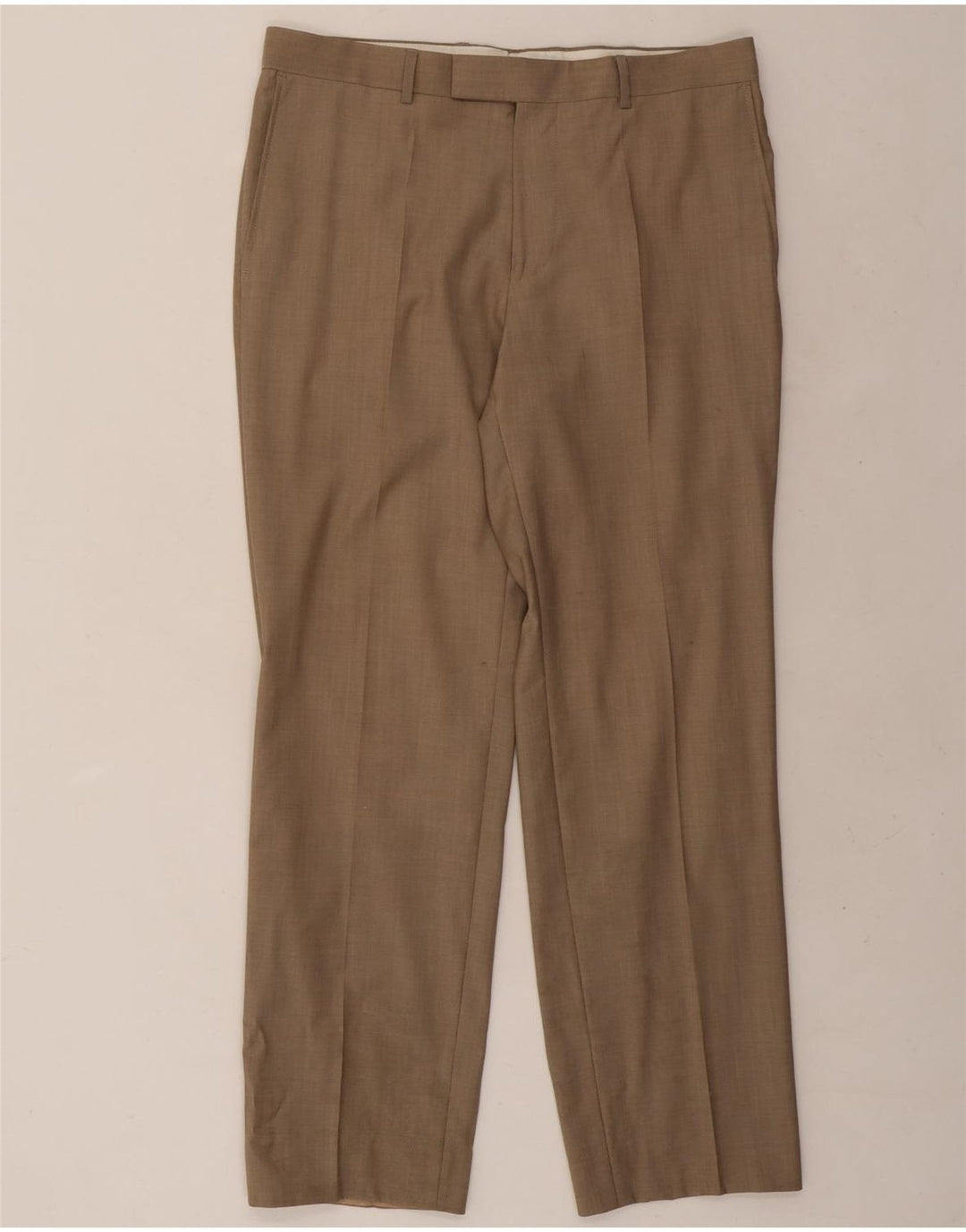 Męskie proste spodnie garniturowe Hugo Boss W36 L31 brązowe