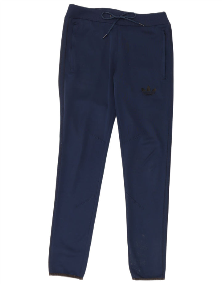 Damskie spodnie dresowe Adidas UK 10, małe, granatowe, poliestrowe