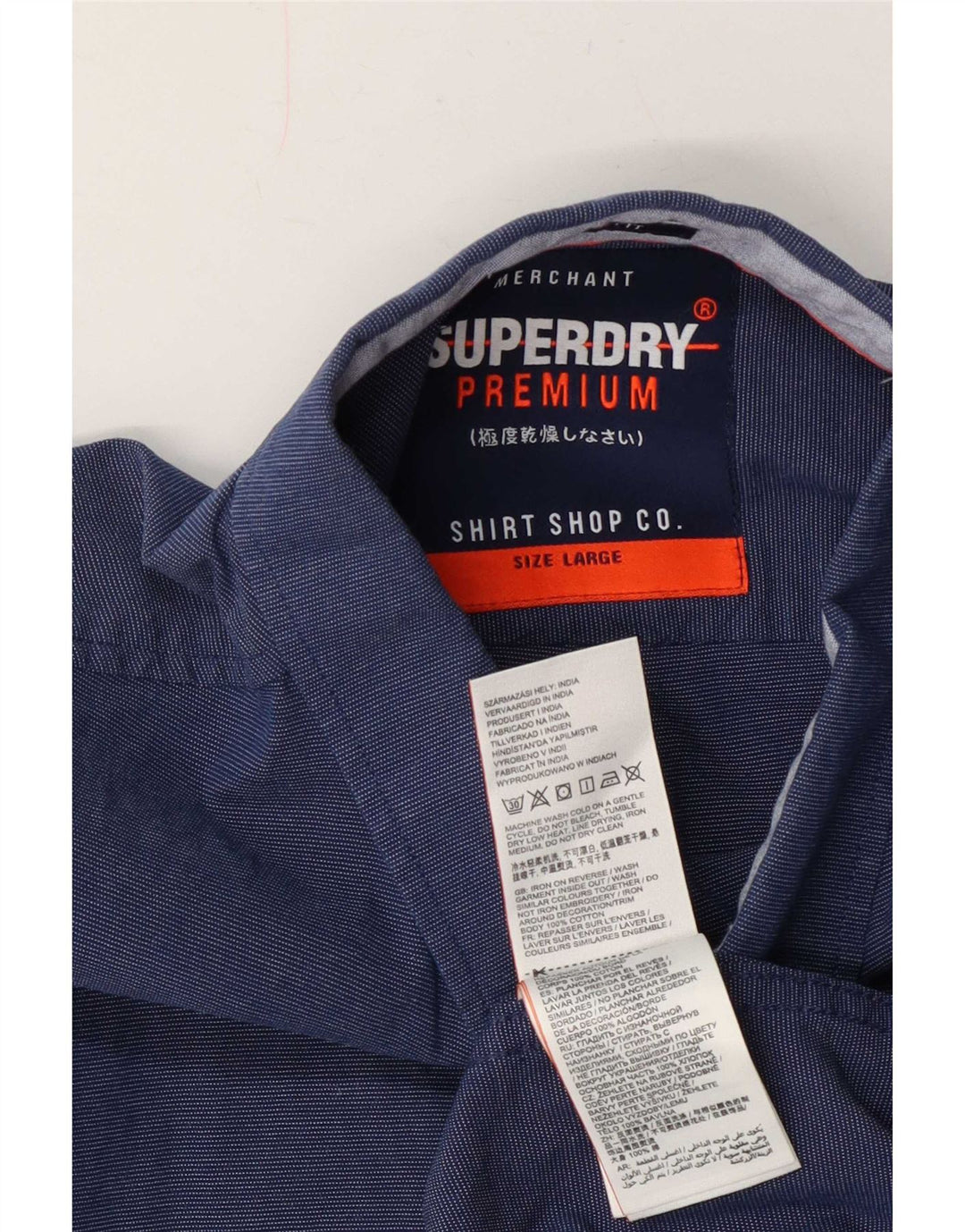 Koszula męska Superdry z krótkim rękawem i regularnym krojem, średnia, granatowa, bawełniana
