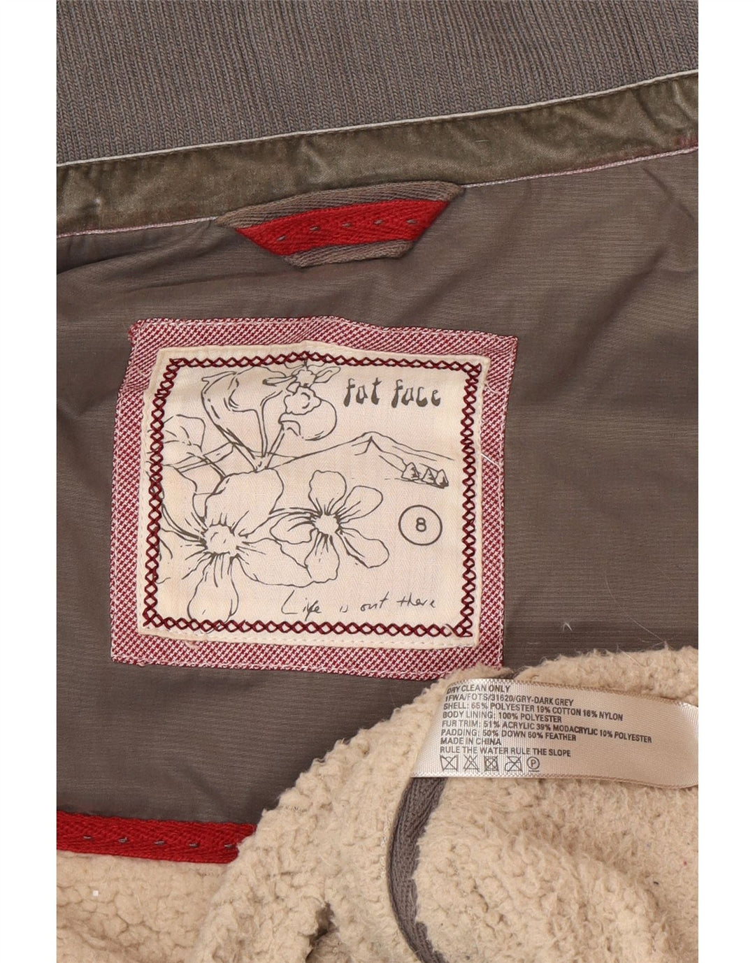 Damska wyściełana kamizelka Fat Face UK 8, mała, szary poliester