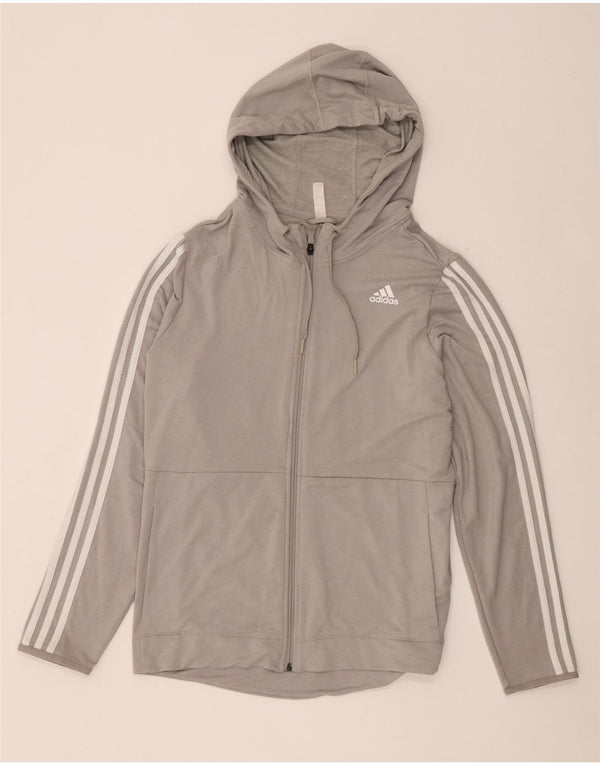 Damski sweter z kapturem i zamkiem Adidas UK 20/22 XL Szary Rayon