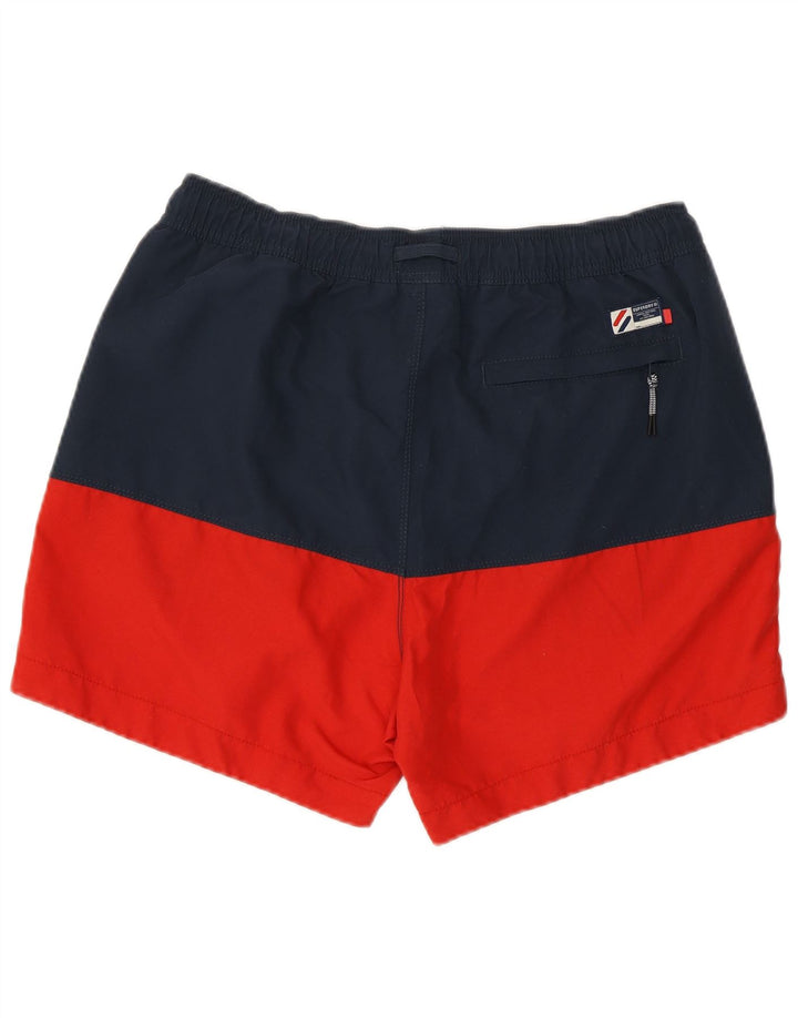 Męskie spodenki kąpielowe Superdry, średni granatowy, poliester z blokami kolorów