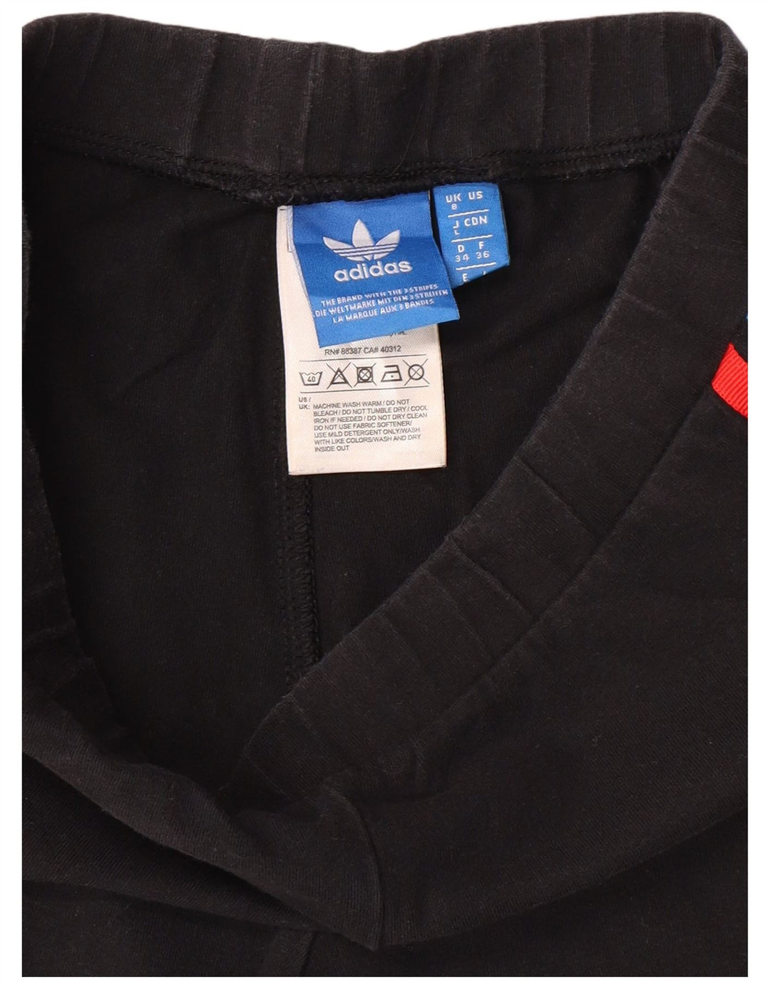 ADIDAS Womens Leggings UK 8 Small  Black Cotton