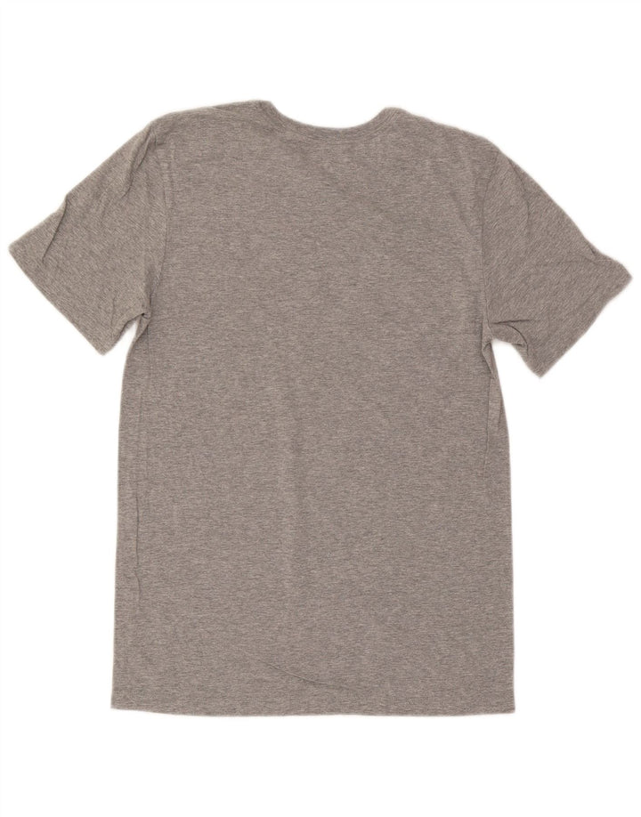 Męski T-shirt z grafiką Nike, mały, szary, z bawełny w cętki